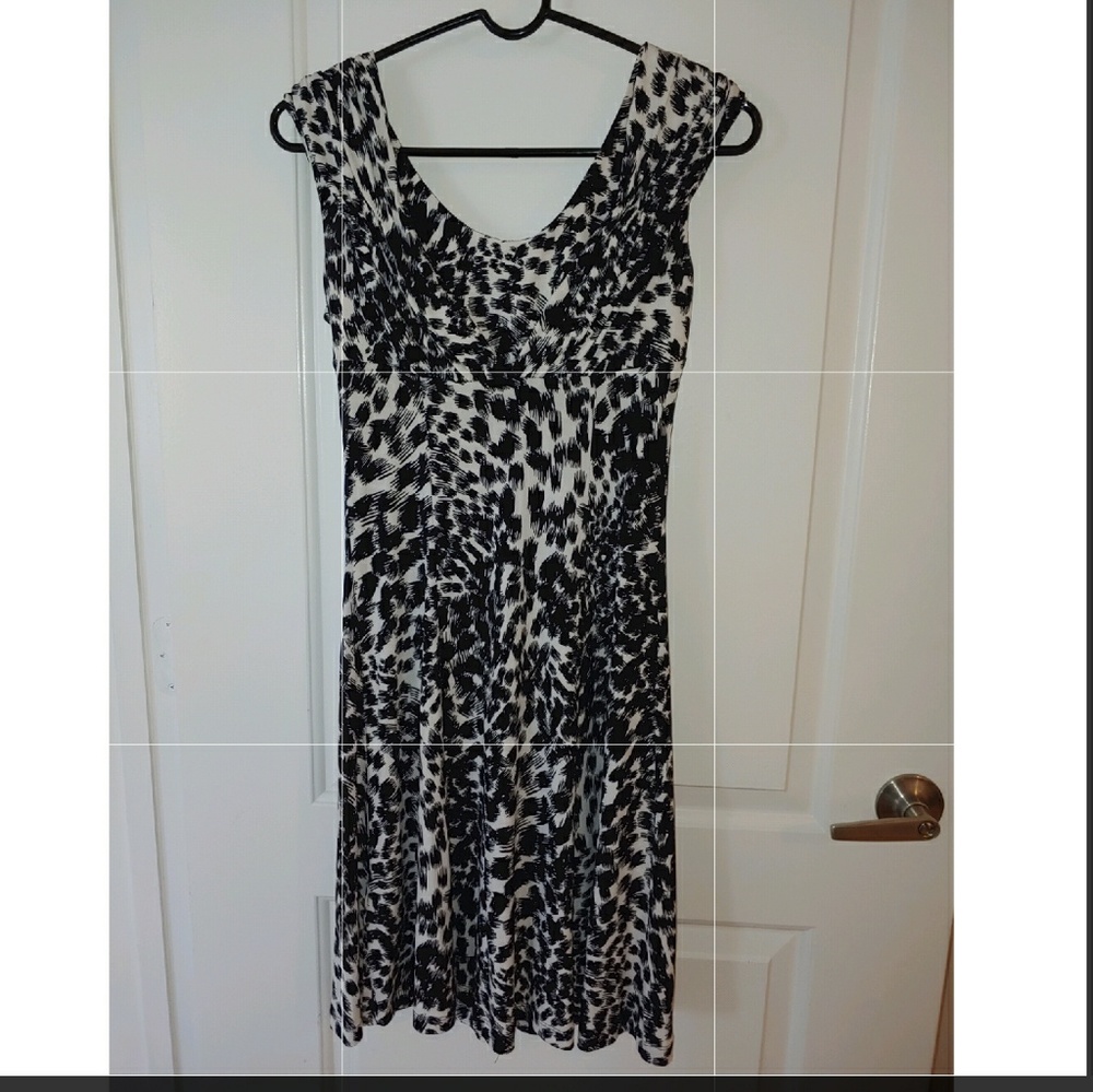 Calvin Klein Black and White Cape Dress